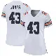 ＃43 Women's Carl Jones White Game Chicago Bears Alternate Classic Jersey