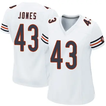 ＃43 Women's Carl Jones White Game Chicago Bears Jersey