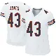 ＃43 Women's Carl Jones White Game Chicago Bears Jersey