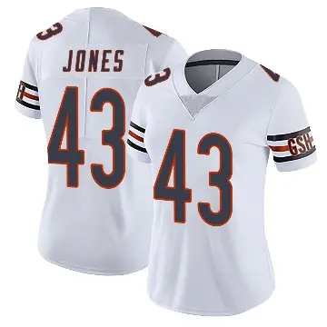 ＃43 Women's Carl Jones White Limited Chicago Bears Vapor Untouchable Jersey