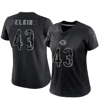 ＃43 Women's Luke Elkin Black Limited Chicago Bears Reflective Jersey