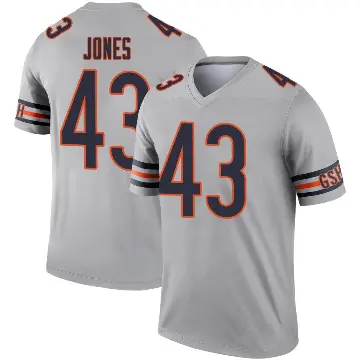 ＃43 Youth Carl Jones Legend Chicago Bears Inverted Silver Jersey