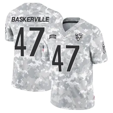 ＃47 Men's Micah Baskerville Arctic Camo Limited Chicago Bears 2024 Salute to Service Jersey