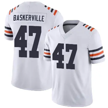 ＃47 Youth Micah Baskerville White Limited Chicago Bears Alternate Classic Vapor Jersey