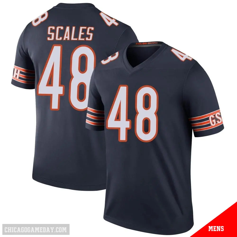 ＃48 Men's Patrick Scales Navy Legend Chicago Bears Color Rush Jersey