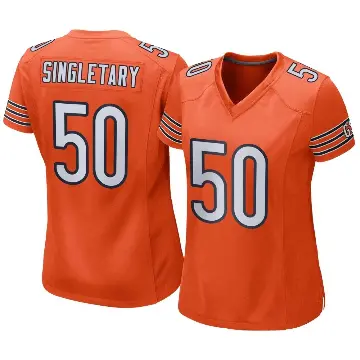 ＃50 Women's Mike Singletary Orange Game Chicago Bears Alternate Jersey