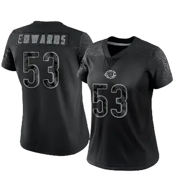 ＃53 Women's T.J. Edwards Black Limited Chicago Bears Reflective Jersey