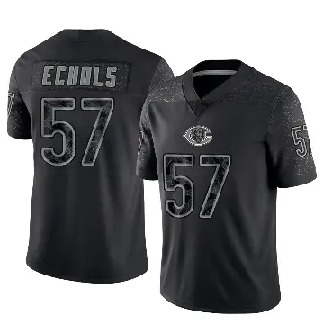 ＃57 Men's Power Echols Black Limited Chicago Bears Reflective Jersey
