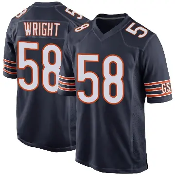 ＃58 Men's Darnell Wright Navy Game Chicago Bears Team Color Jersey