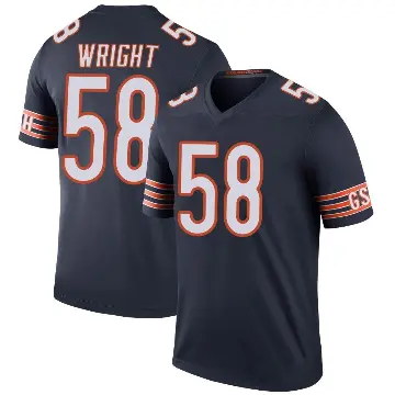 ＃58 Men's Darnell Wright Navy Legend Chicago Bears Color Rush Jersey