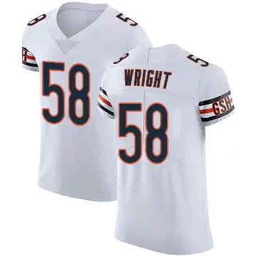 ＃58 Men's Darnell Wright White Elite Chicago Bears Vapor Untouchable Jersey