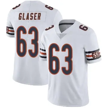 ＃63 Men's Chris Glaser White Limited Chicago Bears Vapor Untouchable Jersey