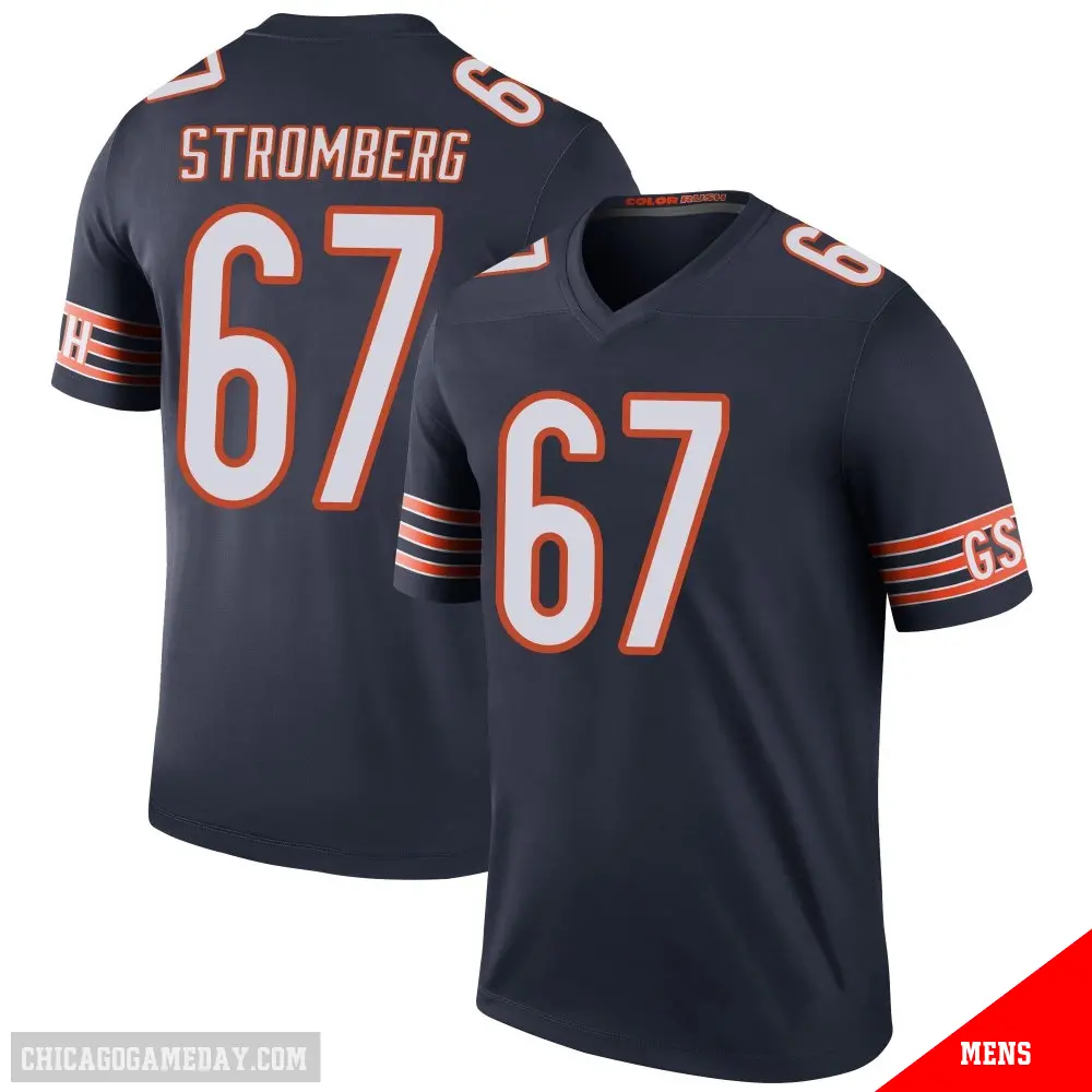 ＃67 Men's Ricky Stromberg Navy Legend Chicago Bears Color Rush Jersey