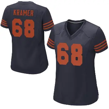 ＃68 Women's Doug Kramer Jr. Navy Blue Game Chicago Bears Alternate Jersey