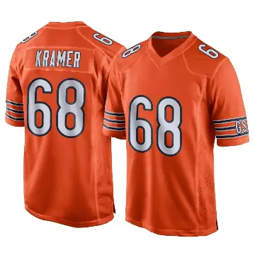 ＃68 Youth Doug Kramer Jr. Orange Game Chicago Bears Alternate Jersey