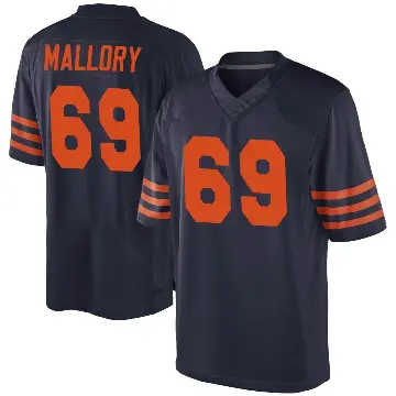 ＃69 Men's Dashaun Mallory Navy Blue Game Chicago Bears Alternate Jersey
