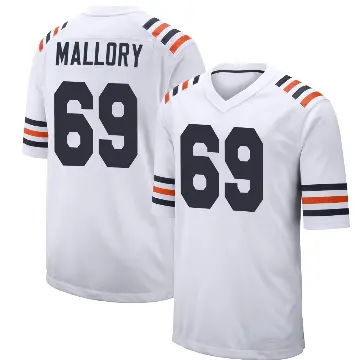 ＃69 Men's Dashaun Mallory White Game Chicago Bears Alternate Classic Jersey
