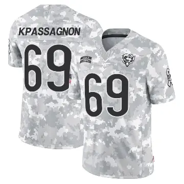 ＃69 Men's Tanoh Kpassagnon Arctic Camo Limited Chicago Bears 2024 Salute to Service Jersey