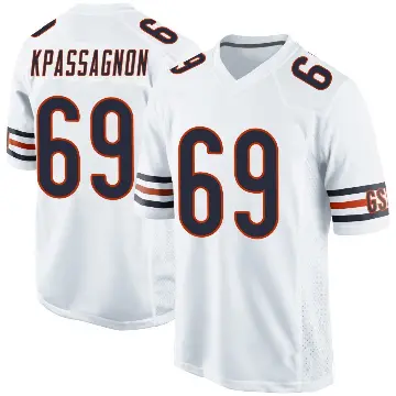 ＃69 Men's Tanoh Kpassagnon White Game Chicago Bears Jersey
