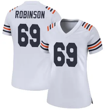 ＃69 Women's Jereme Robinson White Game Chicago Bears Alternate Classic Jersey