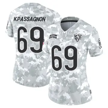 ＃69 Women's Tanoh Kpassagnon Arctic Camo Limited Chicago Bears 2024 Salute to Service Jersey