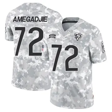 ＃72 Men's Kiran Amegadjie Arctic Camo Limited Chicago Bears 2024 Salute to Service Jersey