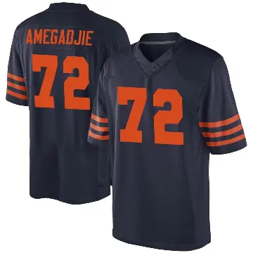 ＃72 Men's Kiran Amegadjie Navy Blue Game Chicago Bears Alternate Jersey