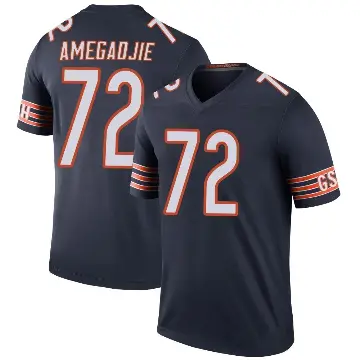 ＃72 Men's Kiran Amegadjie Navy Legend Chicago Bears Color Rush Jersey