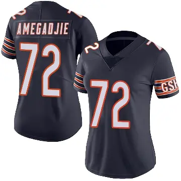 ＃72 Women's Kiran Amegadjie Navy Limited Chicago Bears Team Color Vapor Untouchable Jersey