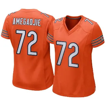 ＃72 Women's Kiran Amegadjie Orange Game Chicago Bears Alternate Jersey