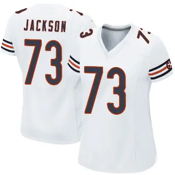 ＃73 Women's Jonah Jackson White Game Chicago Bears Jersey