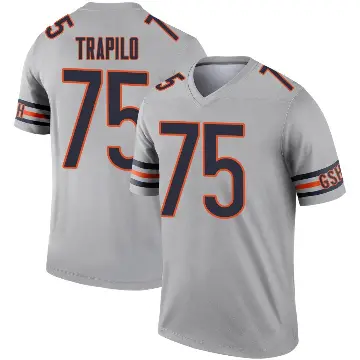 ＃75 Men's Ozzy Trapilo Legend Chicago Bears Inverted Silver Jersey
