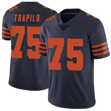 ＃75 Men's Ozzy Trapilo Navy Blue Limited Chicago Bears Alternate Vapor Untouchable Jersey
