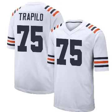 ＃75 Men's Ozzy Trapilo White Game Chicago Bears Alternate Classic Jersey