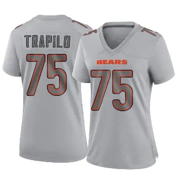 ＃75 Women's Ozzy Trapilo Gray Game Chicago Bears Atmosphere Fashion Jersey