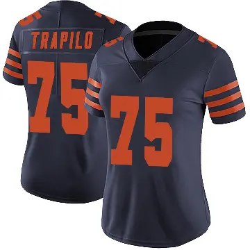 ＃75 Women's Ozzy Trapilo Navy Blue Limited Chicago Bears Alternate Vapor Untouchable Jersey