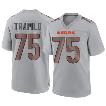 ＃75 Youth Ozzy Trapilo Gray Game Chicago Bears Atmosphere Fashion Jersey