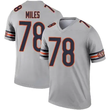 ＃78 Men's Joshua Miles Legend Chicago Bears Inverted Silver Jersey