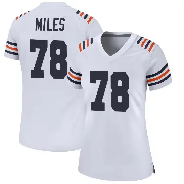 ＃78 Women's Joshua Miles White Game Chicago Bears Alternate Classic Jersey