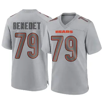 ＃79 Men's Theo Benedet Gray Game Chicago Bears Atmosphere Fashion Jersey