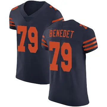 ＃79 Men's Theo Benedet Navy Blue Elite Chicago Bears Alternate Vapor Untouchable Jersey