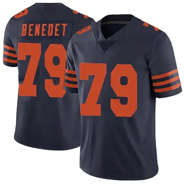 ＃79 Men's Theo Benedet Navy Blue Limited Chicago Bears Alternate Vapor Untouchable Jersey