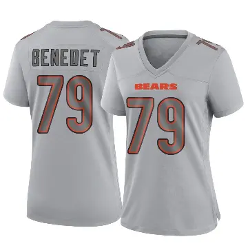 ＃79 Women's Theo Benedet Gray Game Chicago Bears Atmosphere Fashion Jersey