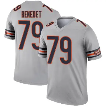 ＃79 Youth Theo Benedet Legend Chicago Bears Inverted Silver Jersey