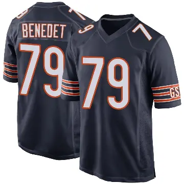 ＃79 Youth Theo Benedet Navy Game Chicago Bears Team Color Jersey
