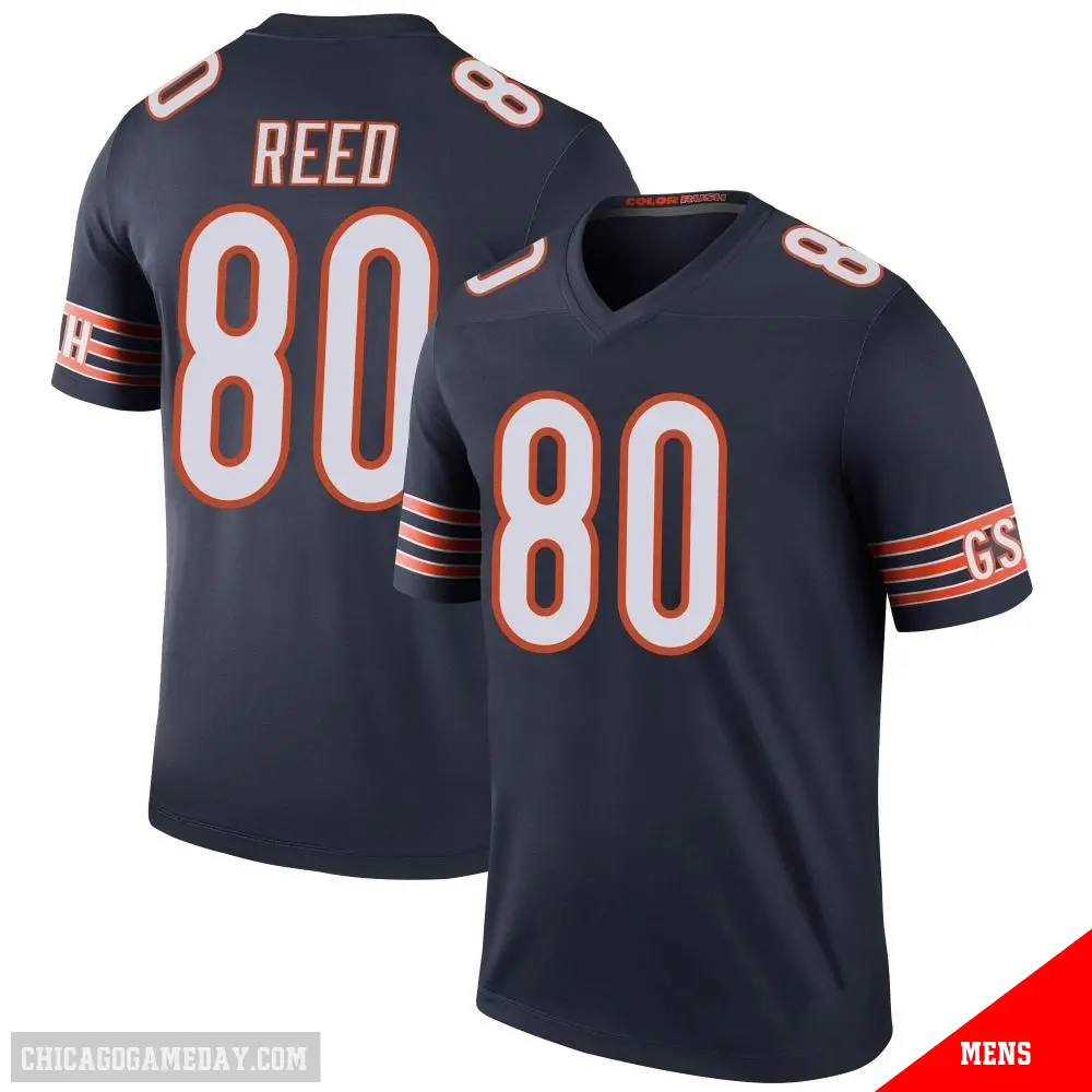 ＃80 Men's Joe Reed Navy Legend Chicago Bears Color Rush Jersey