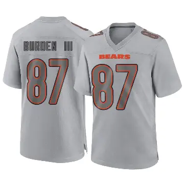 ＃87 Youth Luther Burden III Gray Game Chicago Bears Atmosphere Fashion Jersey