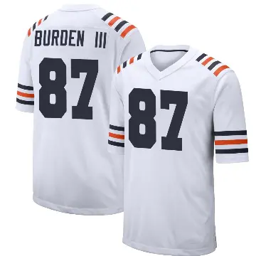 ＃87 Youth Luther Burden III White Game Chicago Bears Alternate Classic Jersey