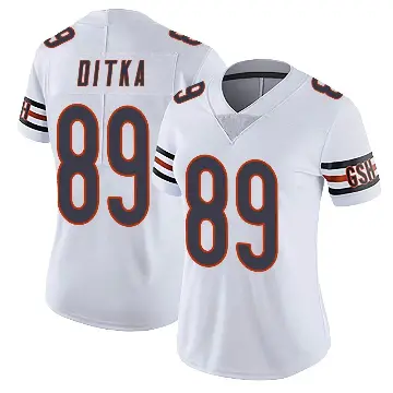 ＃89 Women's Mike Ditka White Limited Chicago Bears Vapor Untouchable Jersey