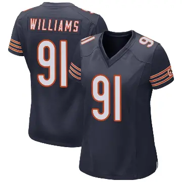 ＃91 Women's Chris Williams Navy Game Chicago Bears Team Color Jersey